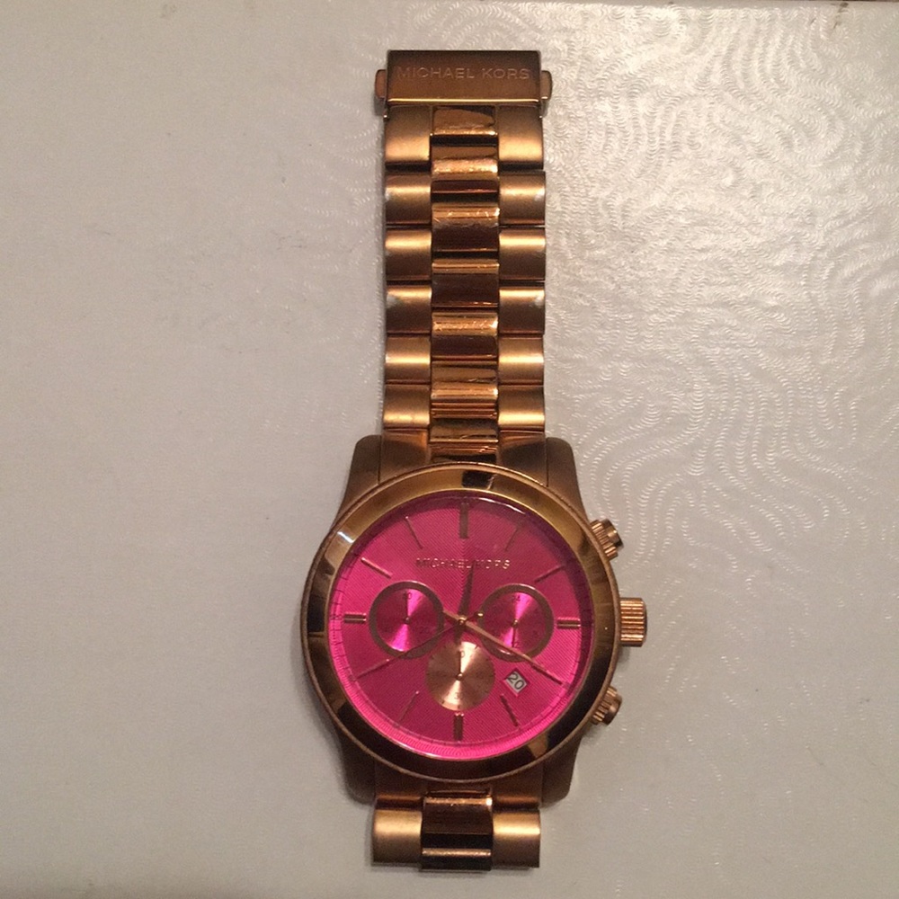 Michael Kors Rose Gold Watch Pink Face